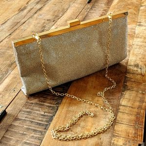 Shimmery rose gold cluch